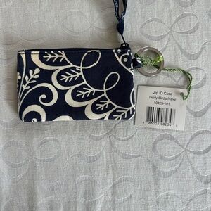 Vera Bradley Navy and Cream Floral ID Case